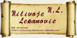 Milivoje Lepanović vizit kartica
